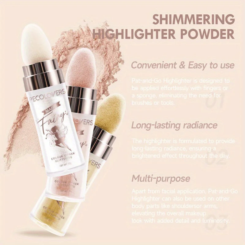 Fairy Powder Highlighter Stick, Shimmer Contour Blush Powder Contour Shading Glitter, Contour Brightening Makeup Highlighter