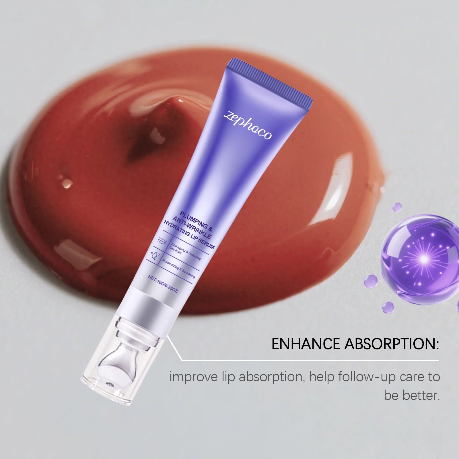 zephoco Lip Plumping Serum Hydrating Gloss Treatment For Dry Chapped Lips Moisturizing Care Volumizing Enhancer Soft Smooth
