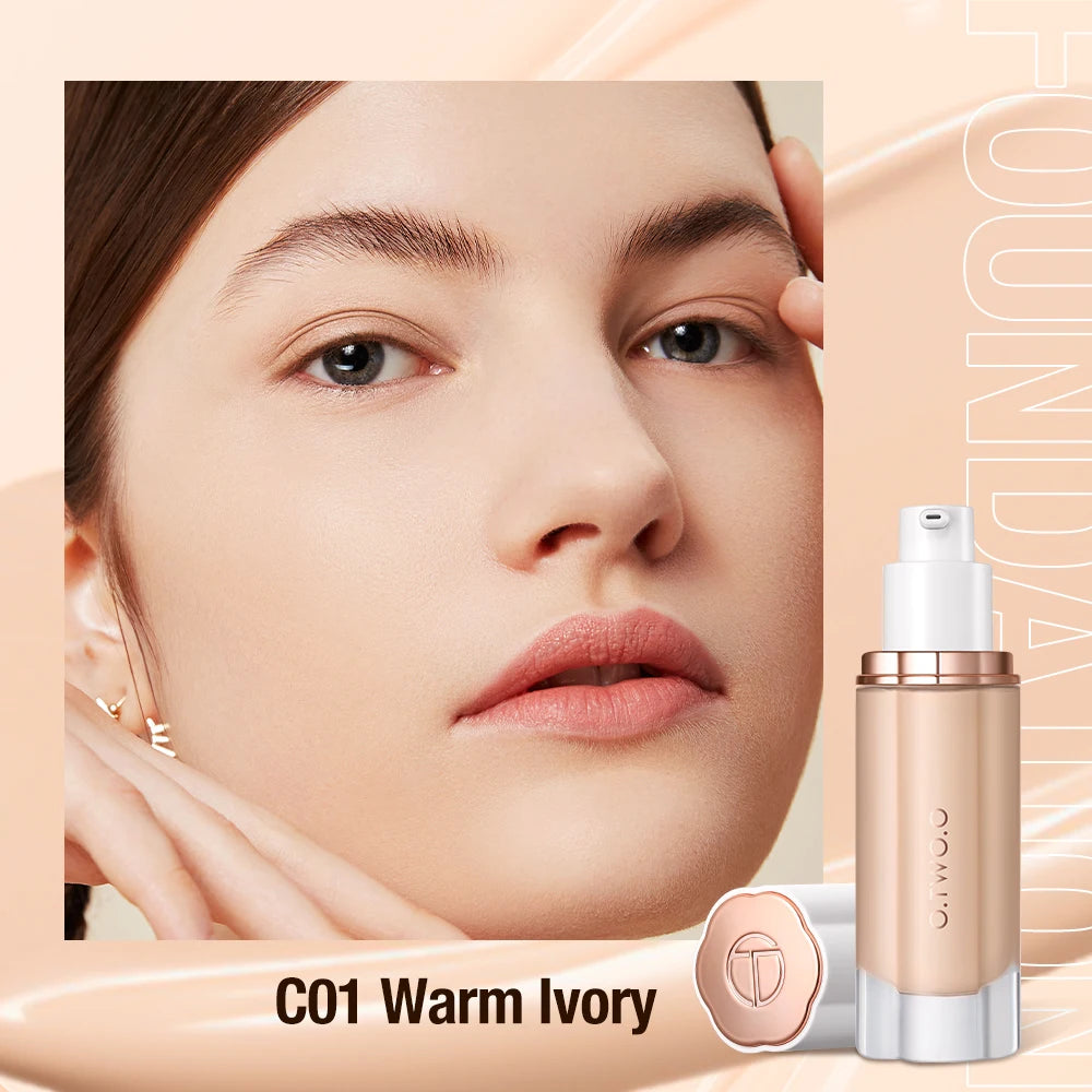 O.TWO.O Liquid Foundation Cream Face 30ml High Coverage Makeup Base Soft Mist Locking Waterproof Concealer Makeup Foundation
