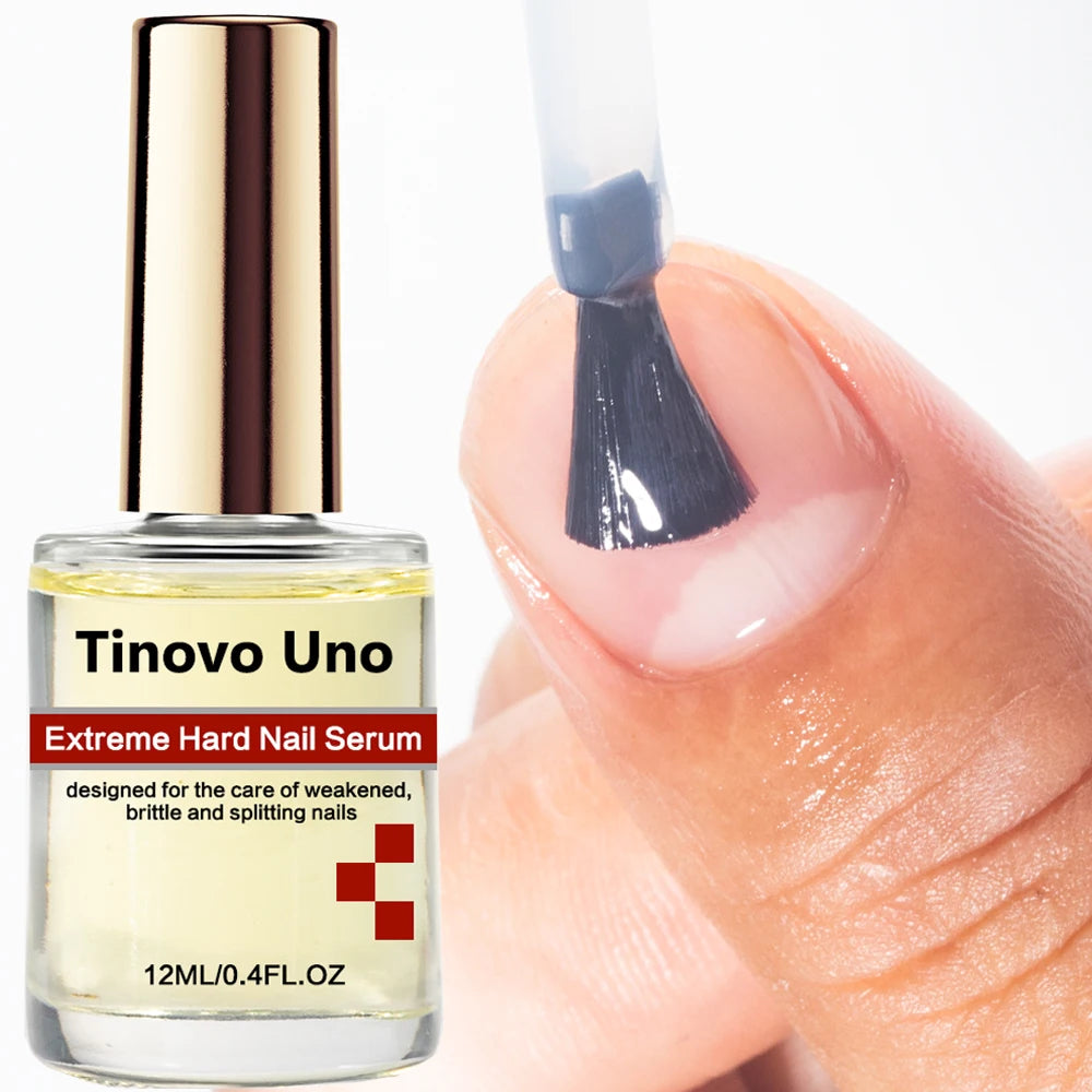 Tinovo Uno Hard Nail Serum Cuticle Oil Nail Polish Cares for Weak Brittle Cracked Nails Keratin Nail Hardener Strengthener Oil