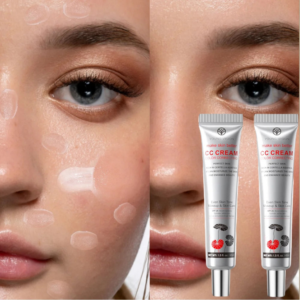 1PC/2PCS 45ml Brightening CC Cream Centella Asiatica Repairing BB Cream Natural Concealing Whitening Foundation Liquid Cosmetics