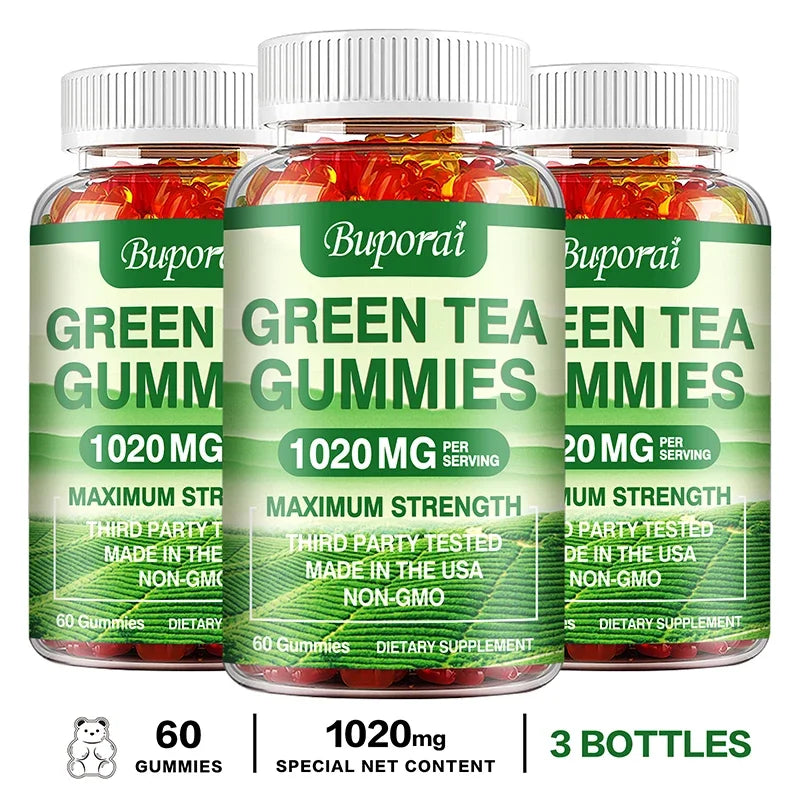 Green Tea Gummies - Belly Fat Burning, Metabolism Boosting, Appetite Suppression, Weight Management