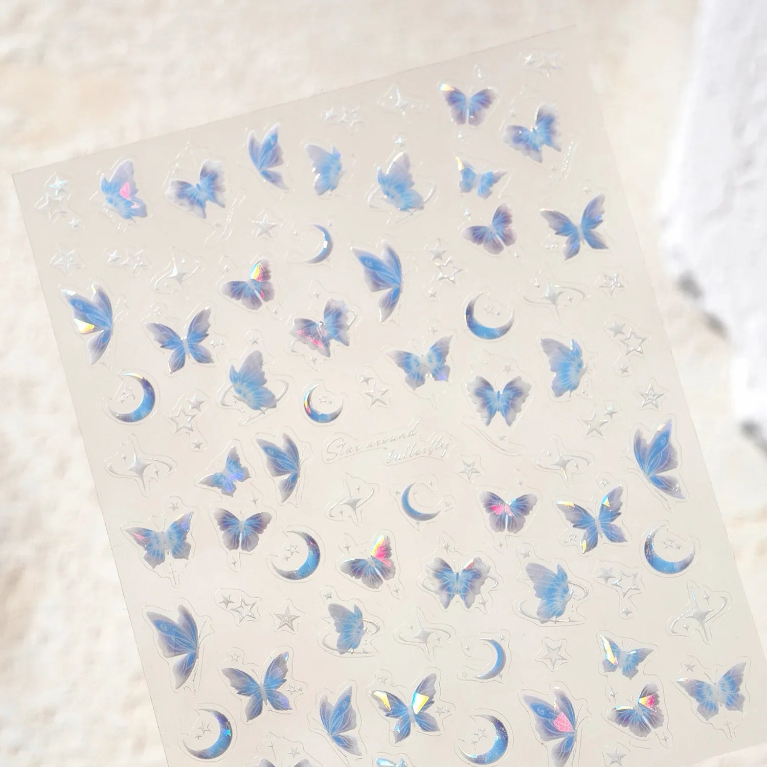 5D Butterfly Nail Stickers Sparkling Jelly Butterfly Nail Art Sticker Decorations Decals DIY Self Adhesive Slider Manicure Parts