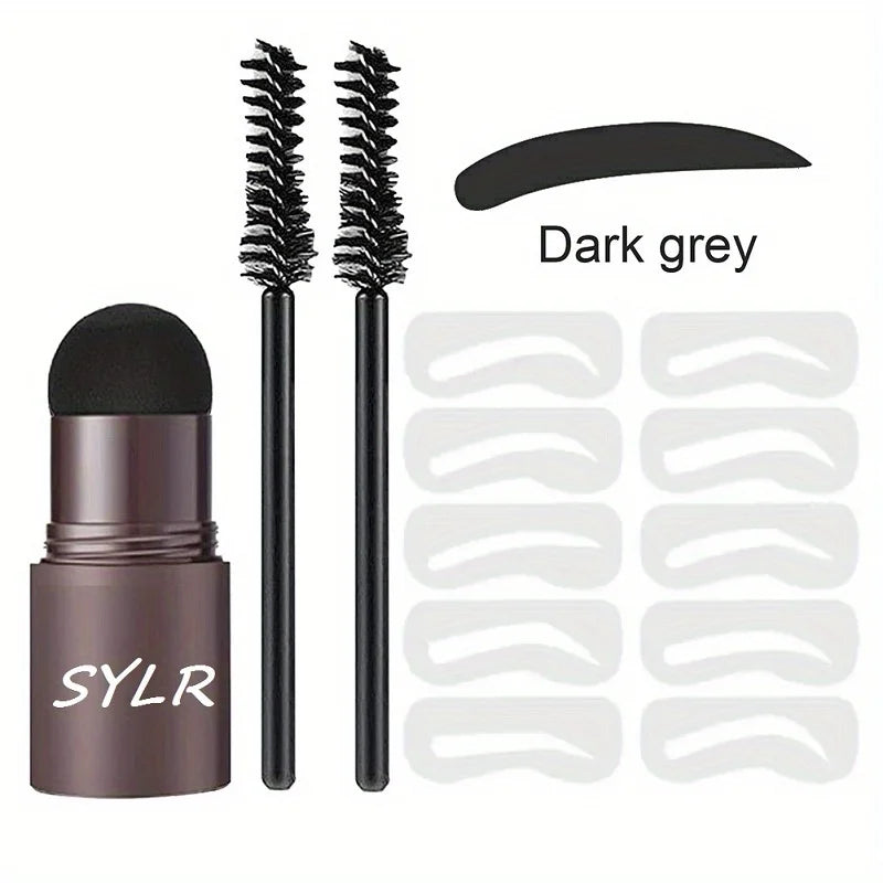 Professional eyebrow seal shaping set pen waterproof makeup pen female lasting perfect eyebrow template and 10 templates and bru