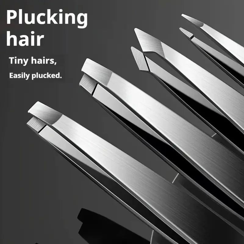 4pcs Professional Tweezers Set Stainless Steel Perfect for Grooming Eyebrow Hair Removal Splinter and Ingrown Hair Removal More