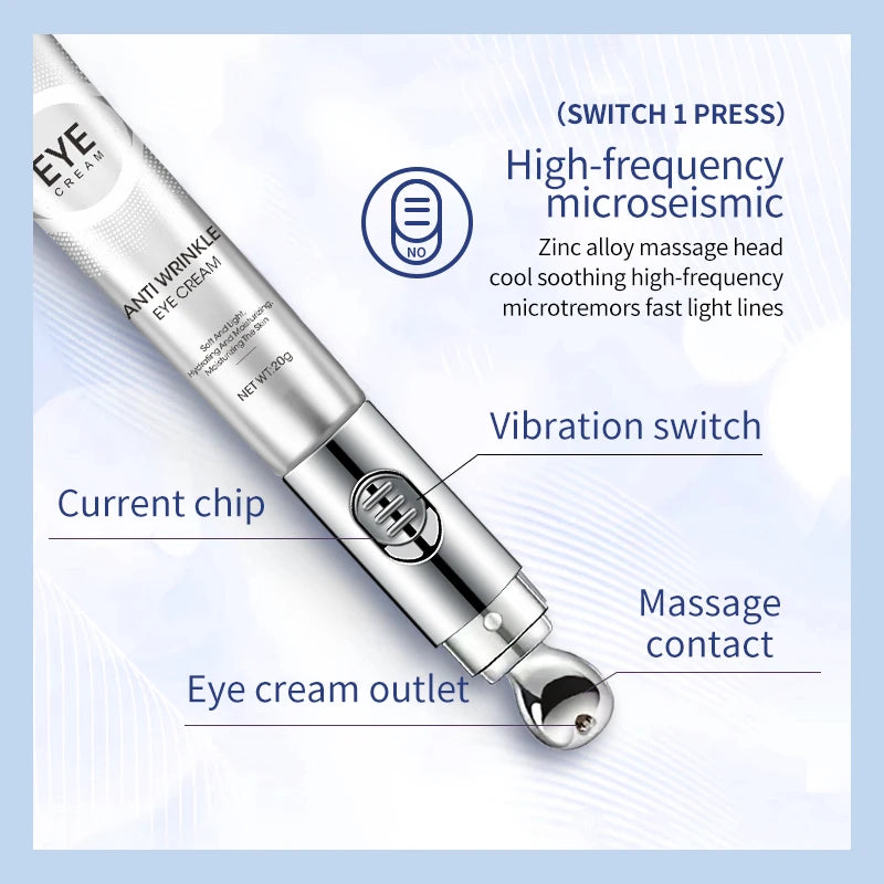 OCHEAL Electric Massage Eye Cream Hyaluronic Acid Firming Fades Fine Lines Eye Care Gel Moisturizing Beauty Eye Skin Care Beauty