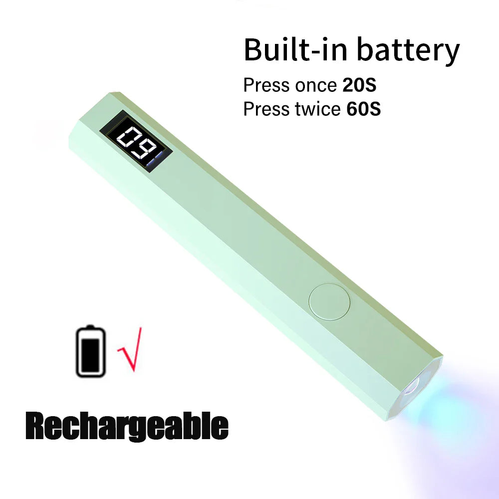 LULAA Cordless Nail Lamp with Stand Handheld UV Light with LCD Display for Gel Nails Rechargeable USB Nail Dryer for Fast Curing