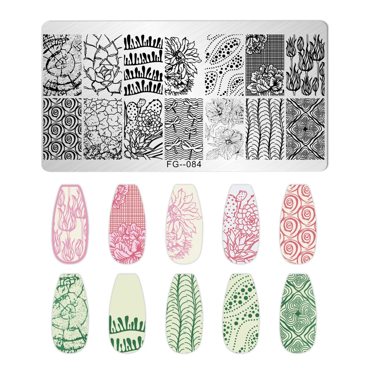 Cartoon Bear Nail Stamping Plates Fruit ice cream cake Floral Flower Leaf  Printing Stencil Nail Stamp Templates Nail Art Tools