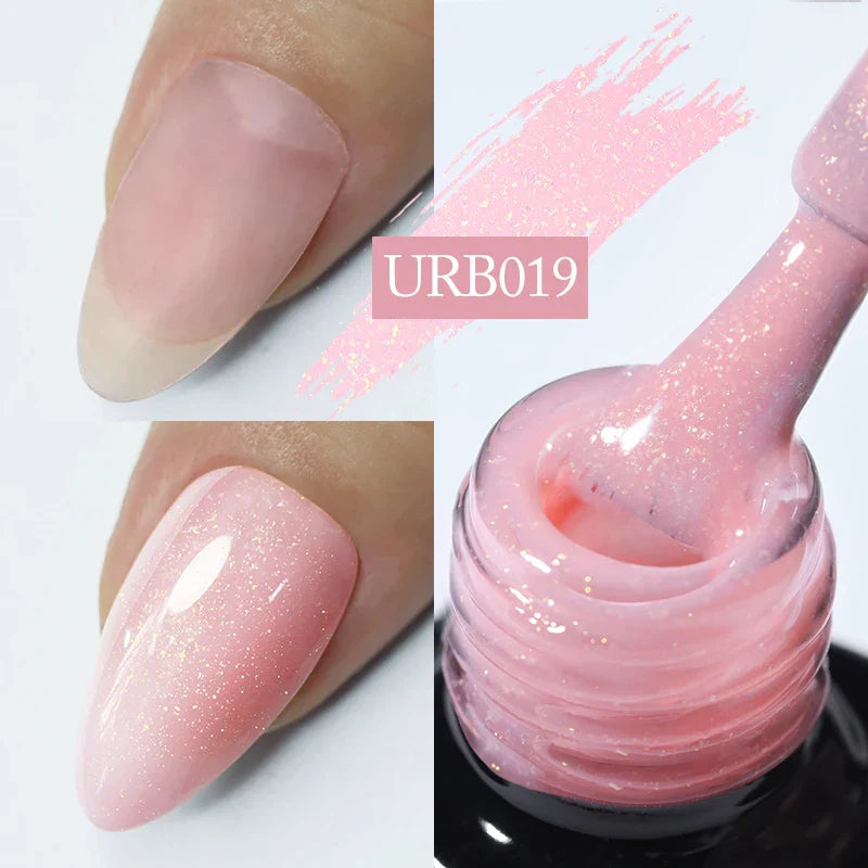 UR SUGAR 7ml Nude Crystal Rubber Base Gel Natural Color Semi Permanent Soak off UV LED Gel Nail Art Varnish