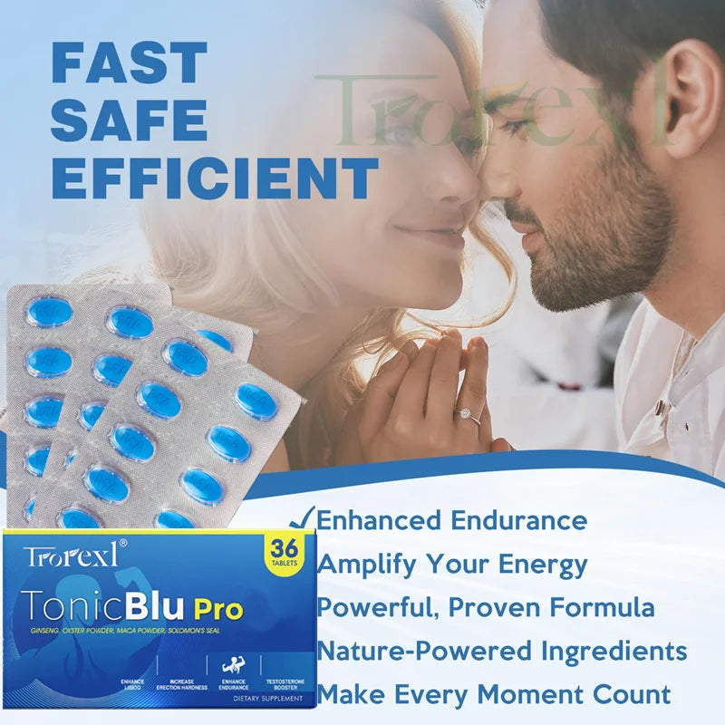 Trorexl-Tonic Blue Pills 36 Tablets - Advanced Male Performance Rock-Hard Stamina Flow Booste| Lab Certified Tested