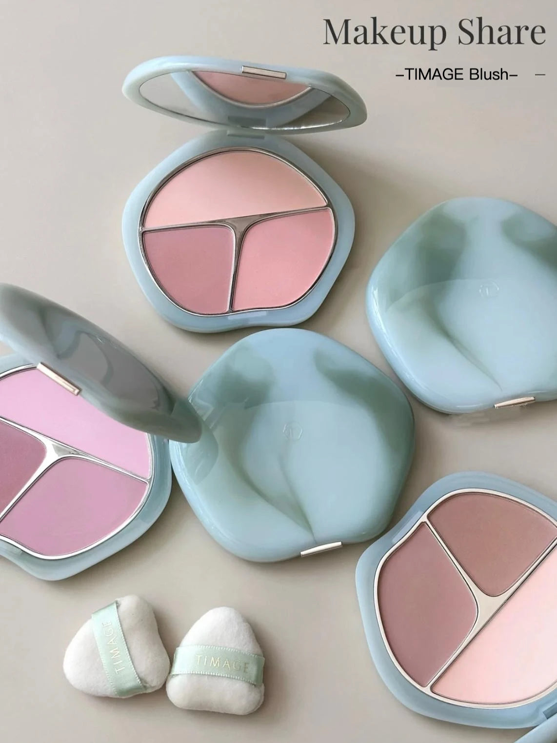TIMAGE 3 Color Blusher Matte Powder Cheek Blush Natural Brightening  Rouge Plate Expansion Color  Milk Tea