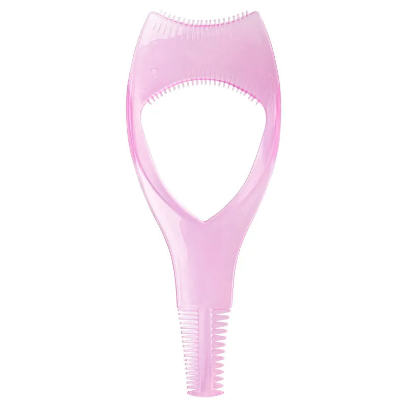 3 in 1 Mascara Applicator Template With Eyelash Curler Guard and Case Eyeliner Holder Eyelashes Aid Eyebrow Drawing Make up Tool