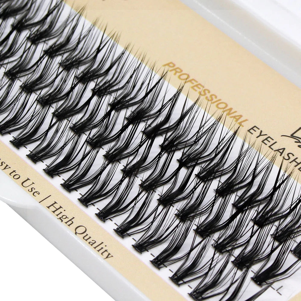 60pcs 30D C/D/L Curl Cluster Eyelash Extension Foxy Eyes Cat Look Natural Individual Eyelashes Bunches  Makeup Tool Lashes Cilia