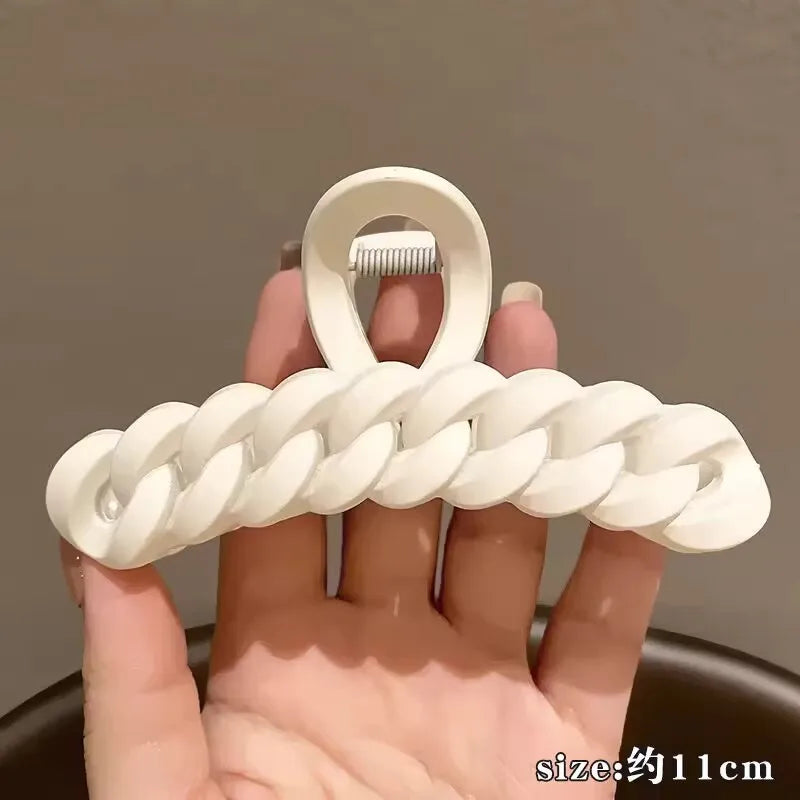Korean Acrylic Matte Hair Claw Clamp Geometric Cross Hair Crab Clip Barrettes For Women Fashion Hair Accessories Shark Headbands