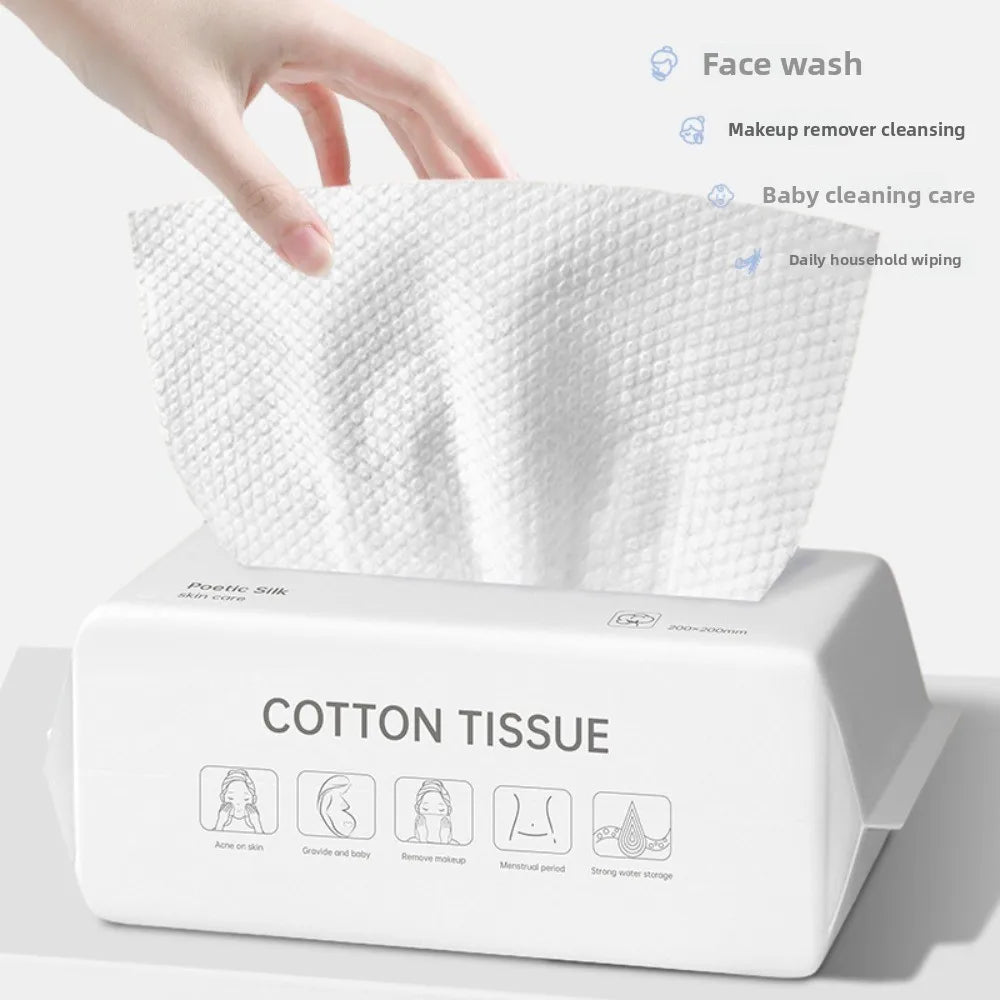 Face Towel Disposable Pure Cotton Thick Facial Towels Disposable Compressed Wipes Soft Cleansing Wipes Travel Makeup Paper Home