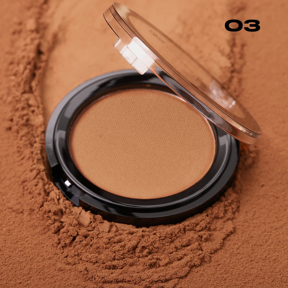Professional matte contour powder tray creates a 3D facial contour, with long-lasting bronzing powder for setting makeup