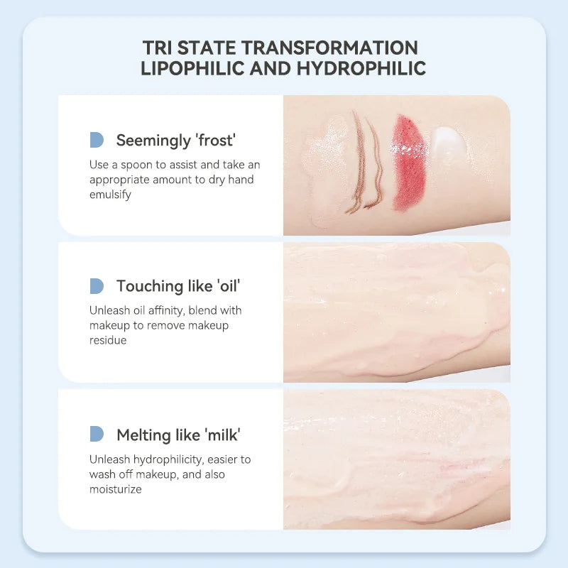 Skin-Friendly Moisturizing Makeup Remover Cream, Powerful Makeup Remover and Skin Moisturizer. Two-Step Makeup Removal, Natural