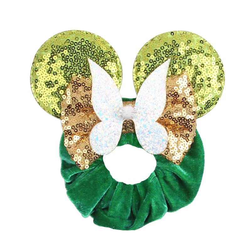 Women Ears Hair Scrunchies Velvet Hairbands For Girls Sequins Bows Headband Women Trip DIY Accessories Mouse Party Decor