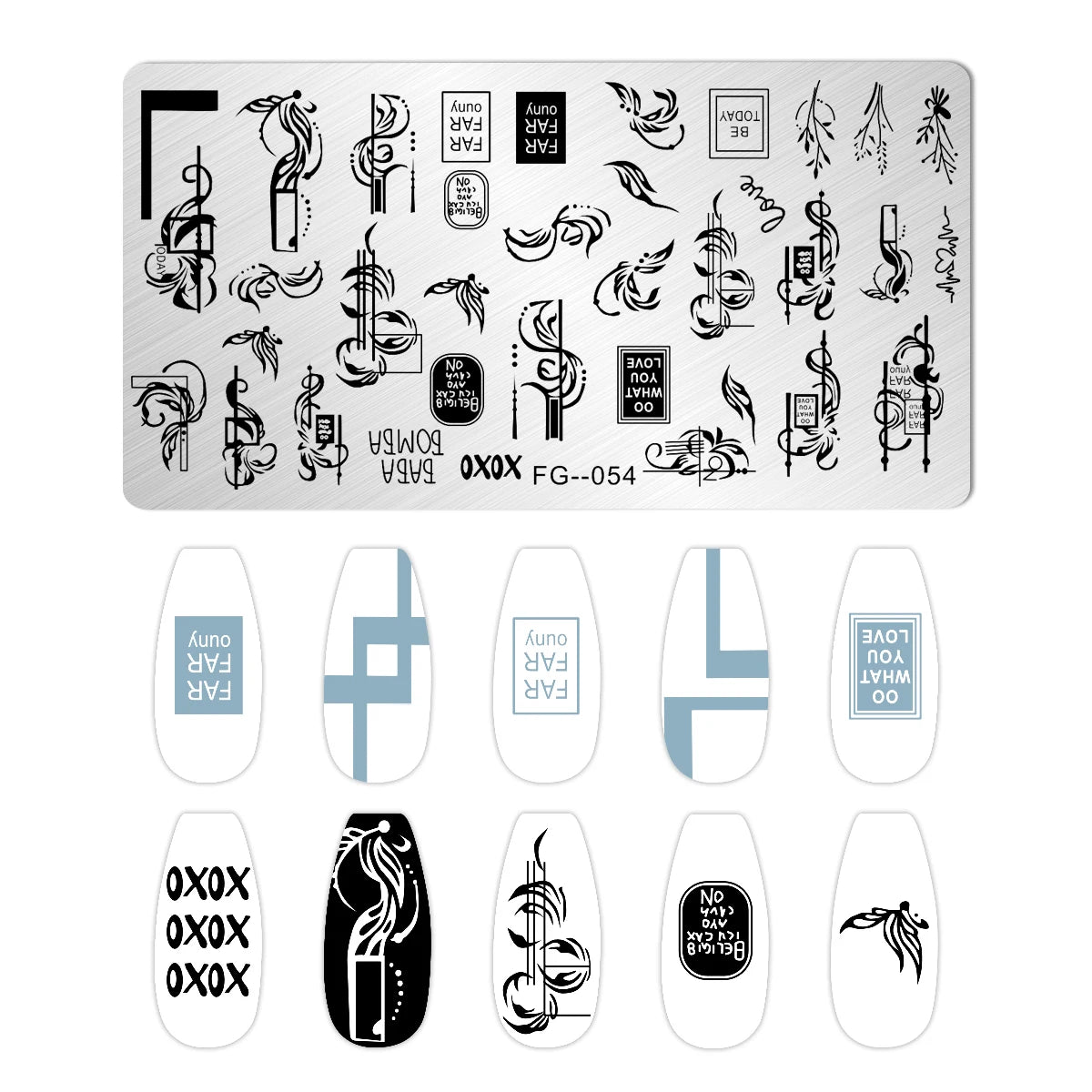 Cartoon Bear Nail Stamping Plates Fruit ice cream cake Floral Flower Leaf  Printing Stencil Nail Stamp Templates Nail Art Tools