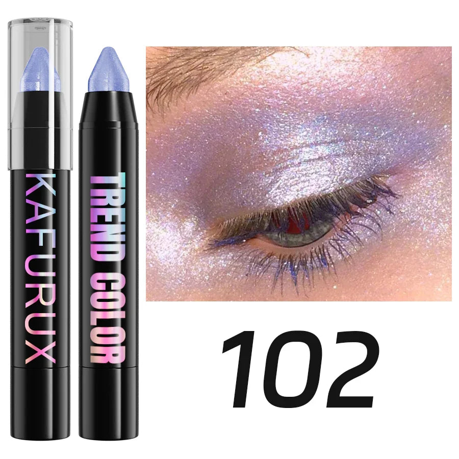 24 Colors Pearlescent Glitter Eyeshadow Eyeliner Pencil Waterproof Matte Nude Eye Shadow Eye Makeup Shimmer Highlighter Pen Tool