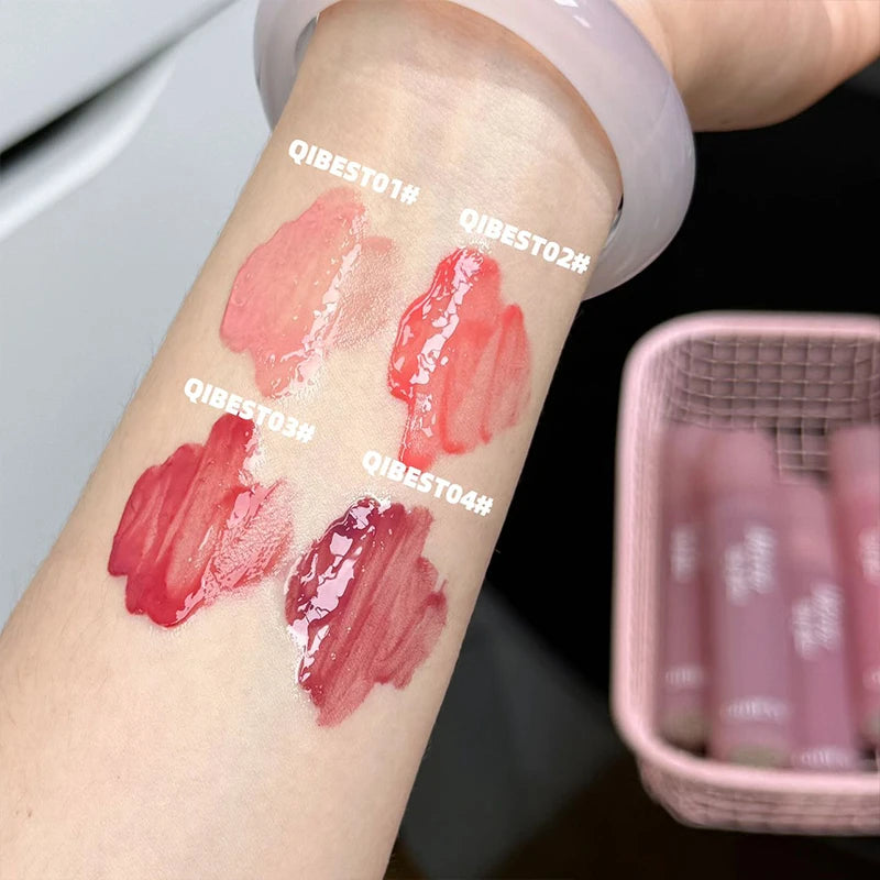 QIBEST New Mirror Water Lip Gloss Moisturizing Lip Tint Not Easy to Fade Lasting Non-Stick Cup Lip Glaze Stain Korean Cosmetics