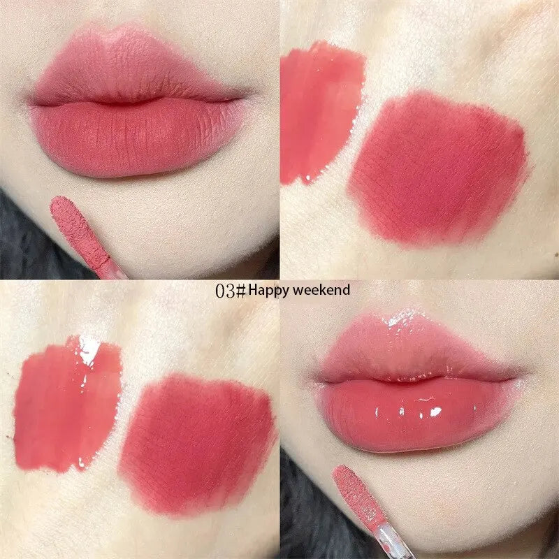 Double End Lip Glaze Full Gloss Mirror And Matte Velvet Long Term Color And Moisture Lip Gloss Anti Stain Cosmetic Lip Glaze