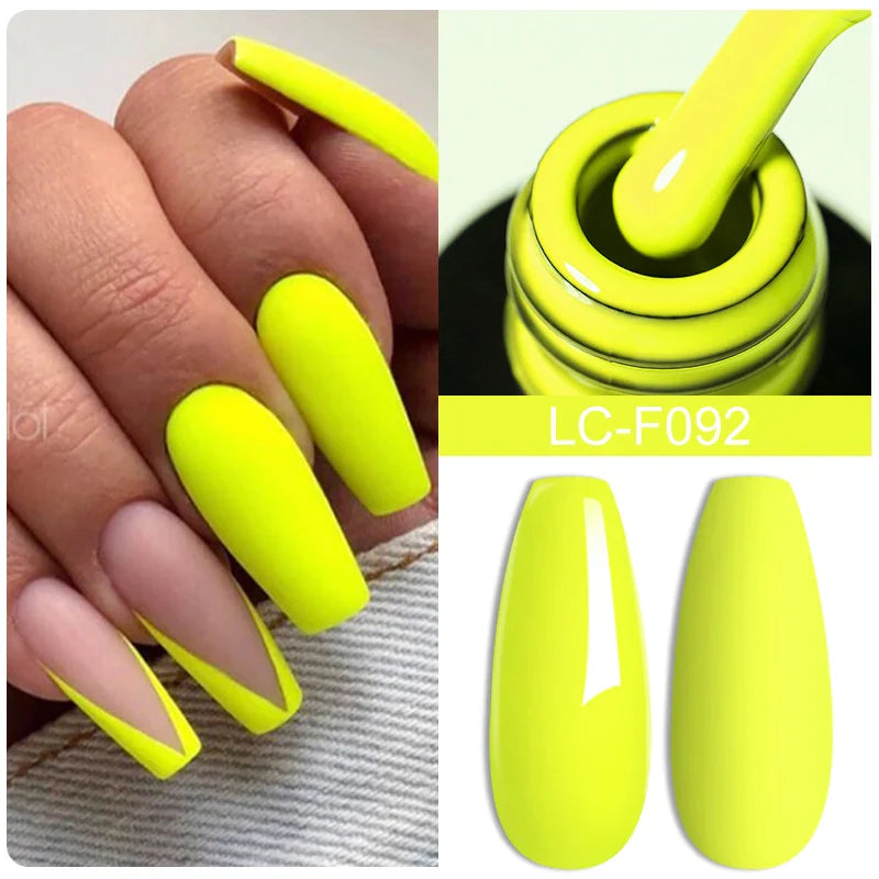 LILYCUTE Fluorescent Nail Gel Polish Orange Red Neon Bright Color Summer Series Soak Off For Manicure Nail Art UV Gel Varnish