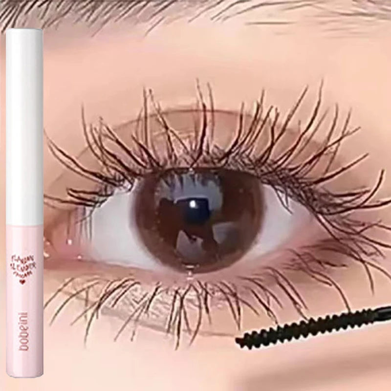 Ultra-Fine Brush Mascara Makeup Silk Fiber Lengthens Eyelashes Waterproof Fast Dry Matte Brown Black Curling Mascara Comestics