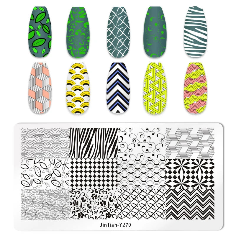 Valentine's Day Nail Stamping Plates Rose Flower Love Theme Nail Art Plate Stainless Steel Halloween Nail Design Stencil Tools