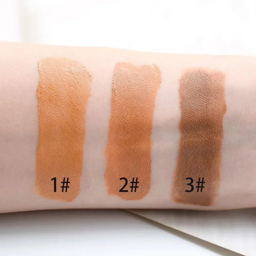 2 IN 1 Liquid Foundation Full Concealer Waterproof Base Cover Dark Circles Matte Black Skin Face Foundation Cream Makeup