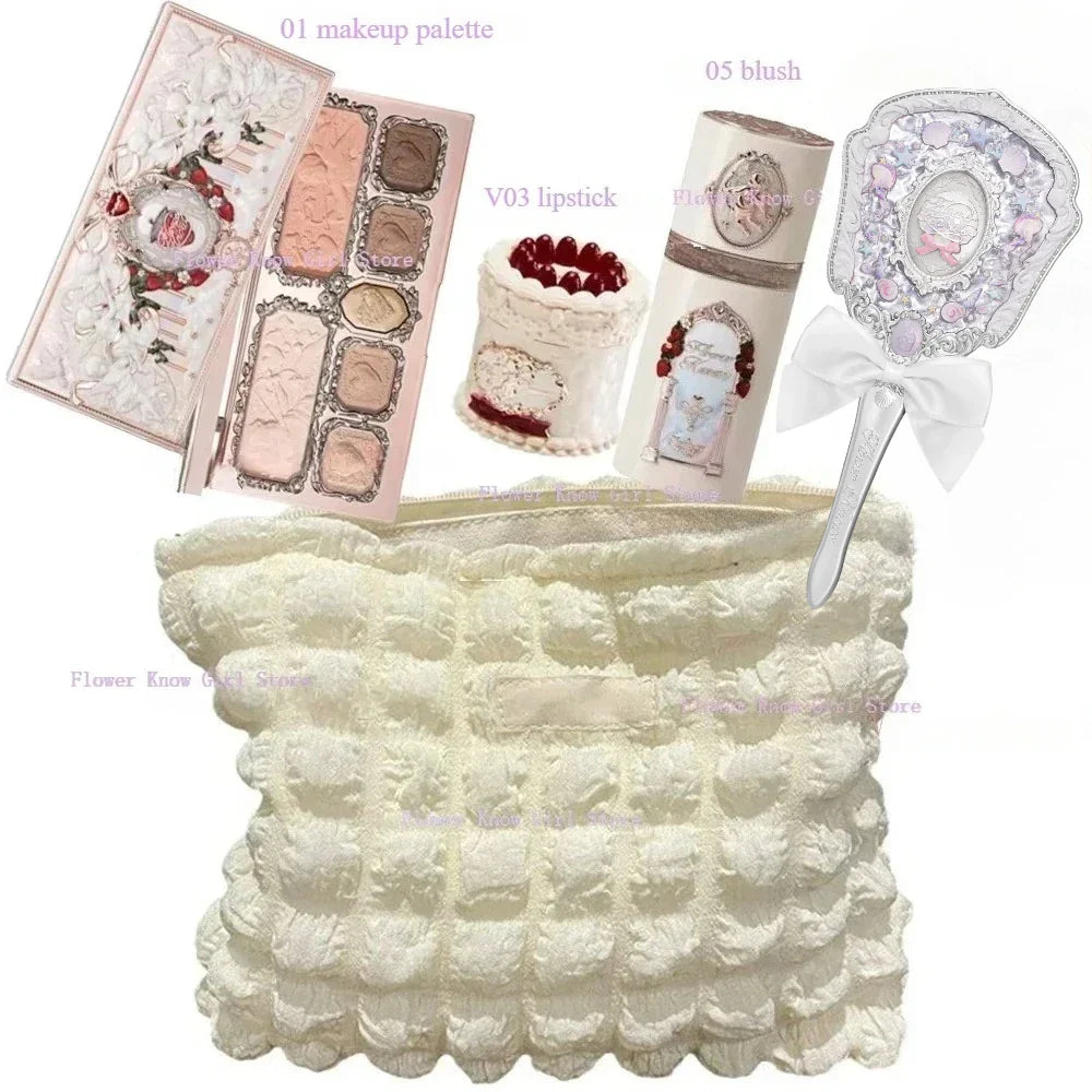 Flower Know Strawberry Cupid Makeup Gif Box Eyeshadow Liquid Cheeks Red Lips Clay Powder 9pcs/ set