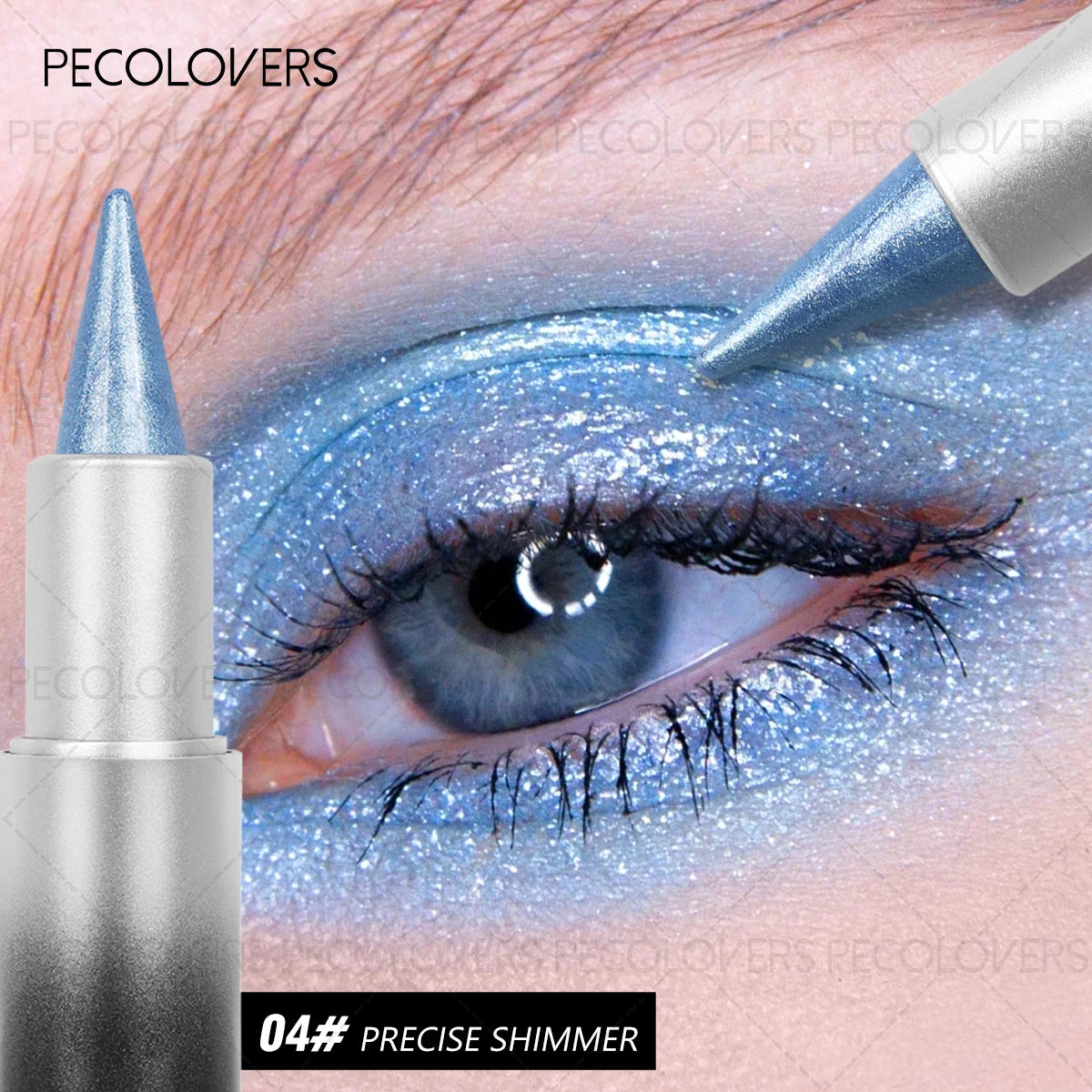 1 Pc Monochromatic Glitte Shiny Eyeshadow Pen & Eyeshadow Stick, Beautiful Eye-cathing Eye Makeup Look, Perfect Gifts