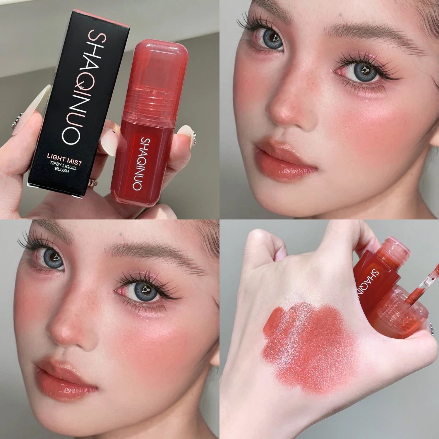 Monochrome Liquid Blusher Waterproof Moisturizing Highlight Beauty Purple Lip and Cheek Dual-use Matte Natural Rouge Face Makeup