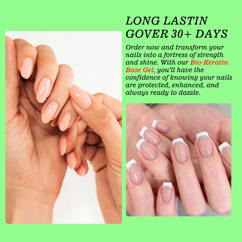 KODIES GEL Bio Keratin Rubber Base Coat UV Gel Nail Polish Vitamin Formula Repair Nail 15ml Semi Permanent Manicure Strengthener