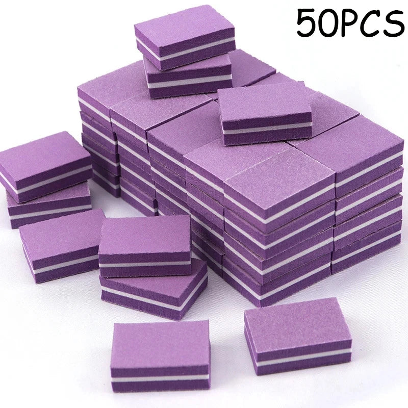 10/20/40Pcs Mini Nails Sponge File Buffer Block Double Color Buffing Sanding File Pedicure Manicure Tool Gel Suplies Accessories
