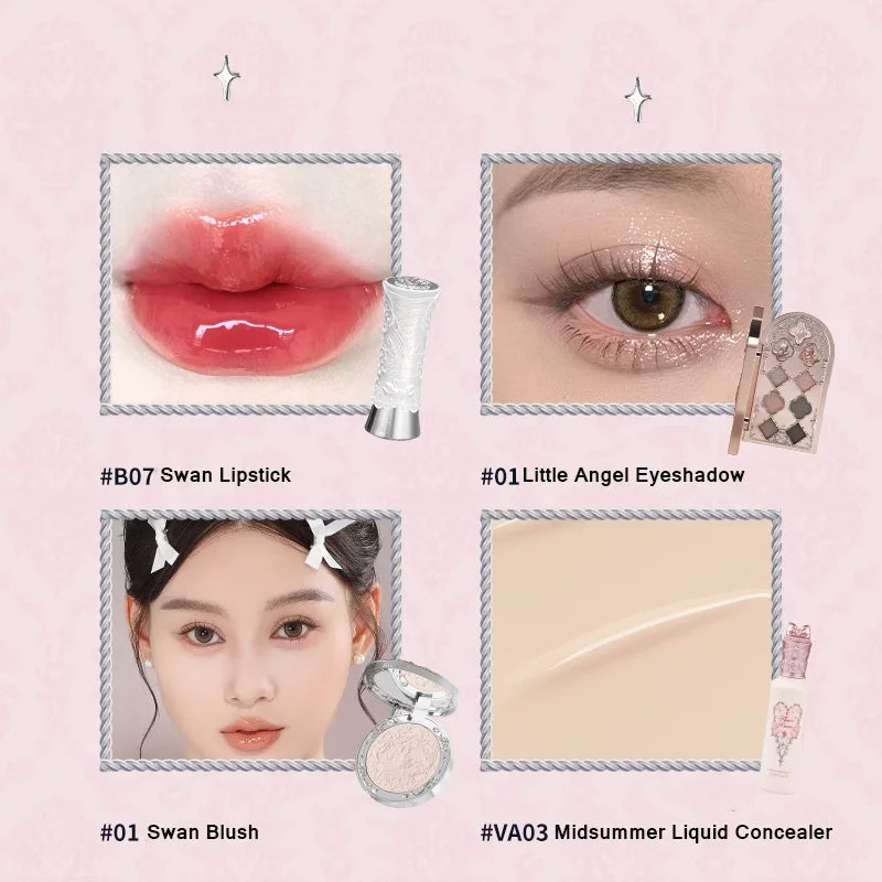 Flower Know Little Angel Collection Makeup Gift Box Eyeshadow Blush Cream Matte Lipstick Highlighter Full Kit All In One