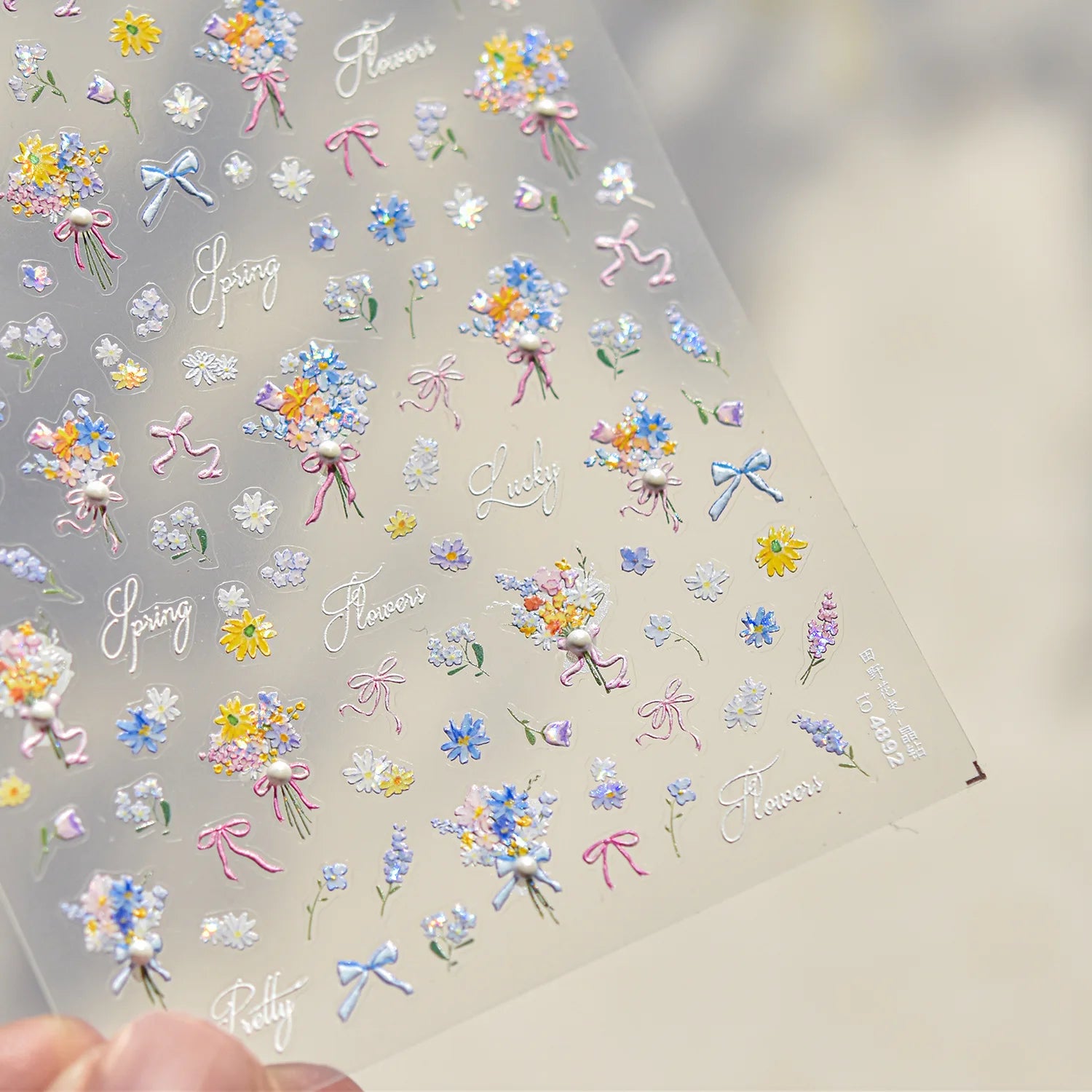 1pcs Dream Flower Window Shell Light Nail Art Stickers Japanese Flower Self Adhesive Stickers Press On Nails Decoration Decals