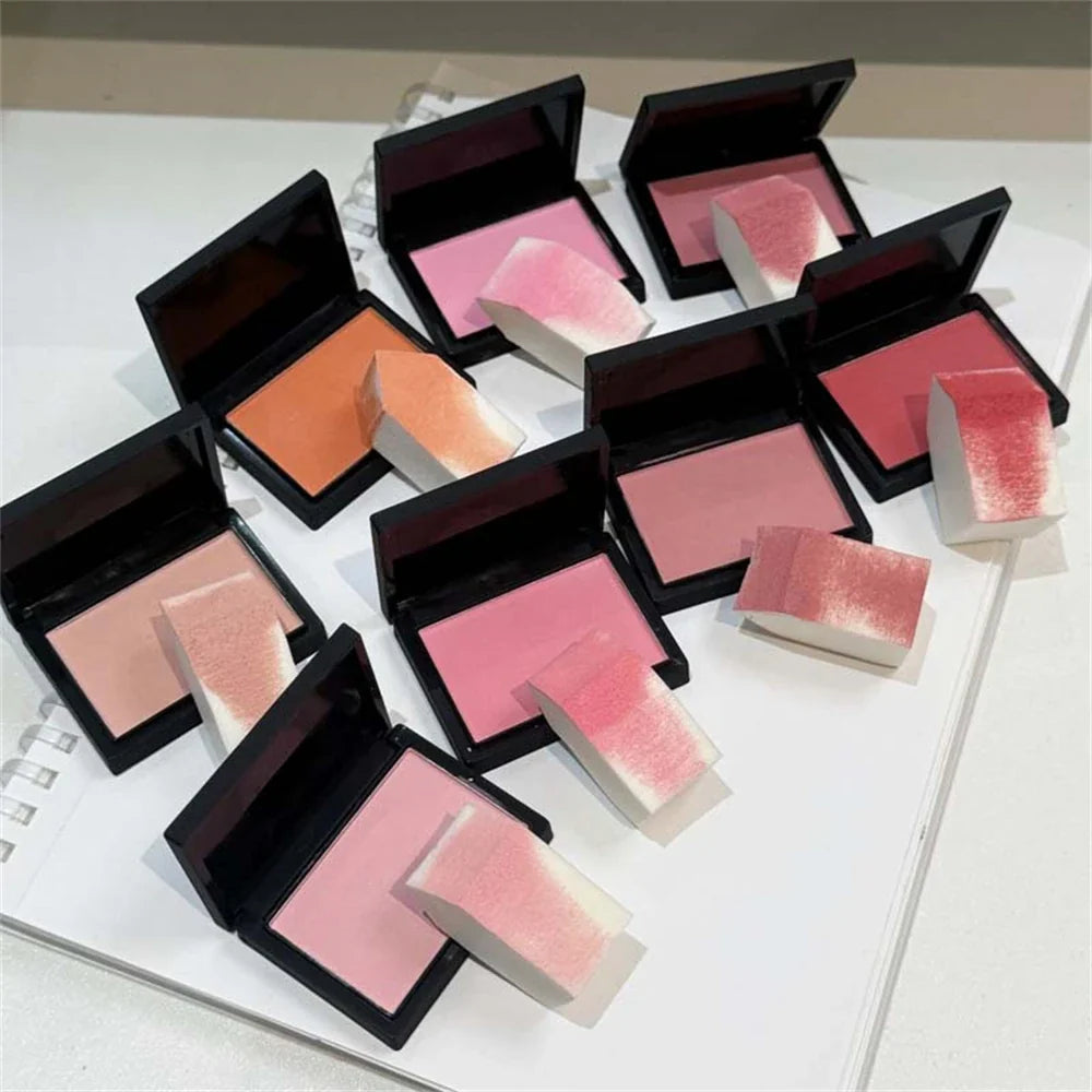 Monochrome Matte Blusher Palette Soft Silky Cheek Natural Facial Rouge Plate Lasting Nude Low Saturation Powder Blusher Disk