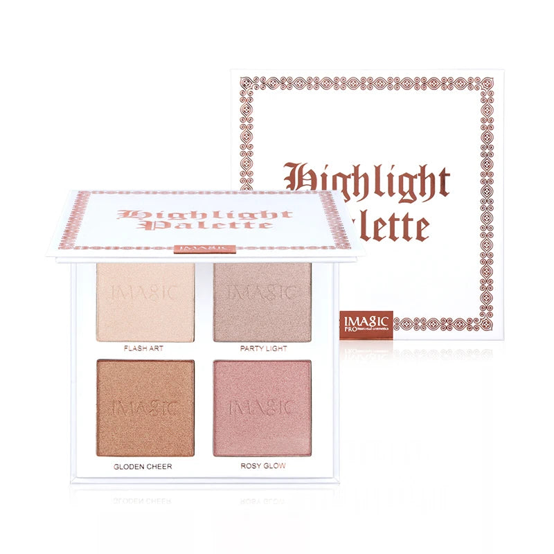 IMAGIC 4-Color Highlighter&Contouring For Face Bronzer Face Makeup Combination Palette Long-Lasting Brighten Skin Cosmetics