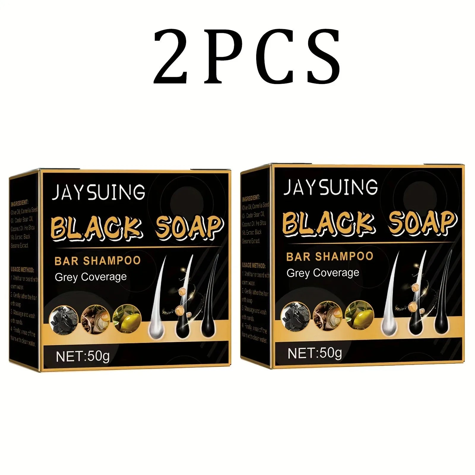 Hair Shampoo Soap Polygonum Multiflorum Black Soap White Hair Repair Soap Hair Care Set Nourishing Anti Dandruff Hair Dye Soap