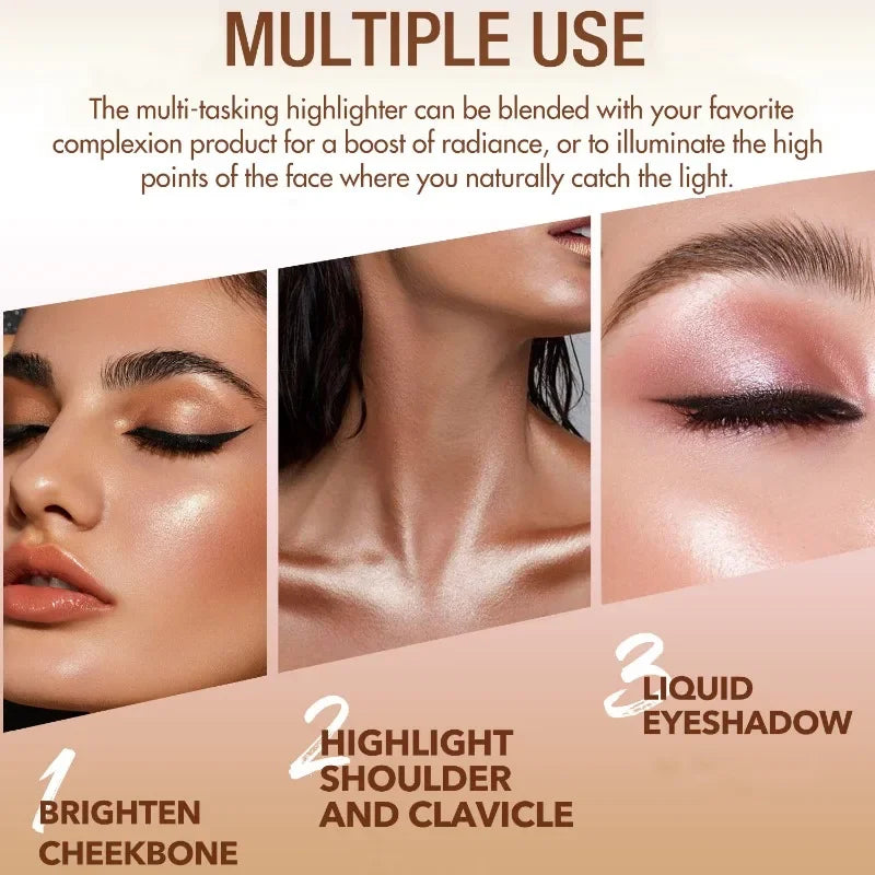 Shimmer Liquid Highlighter Stick Face Makeup Bronzer Cream Rouge Tint Contouring Highlighter Pen Women Body Brighten Cosmetic