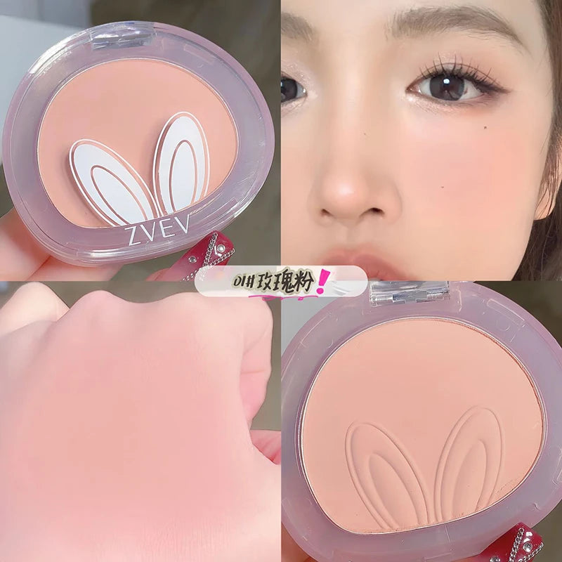 Long ears Monochrome blush white matte cosmetics vitality girl nude makeup natural smudge monochrome blush plate