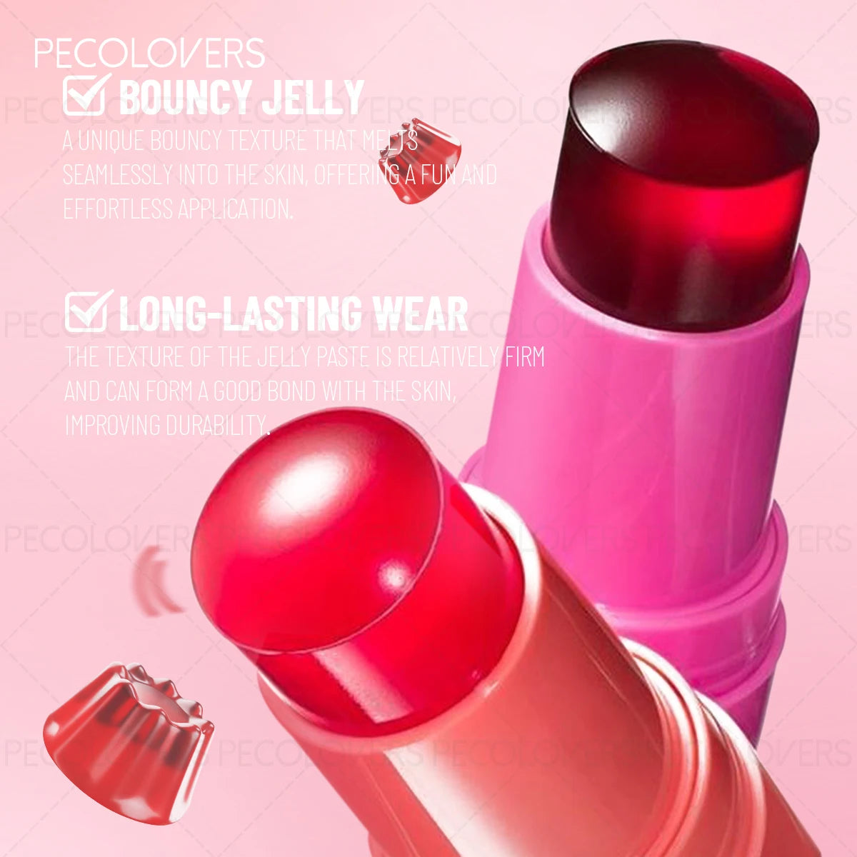 Christmas 1PC Multifunctional Jelly Blush Stick - Silky Smooth Nude Makeup, Perfect Holiday Gift for Women