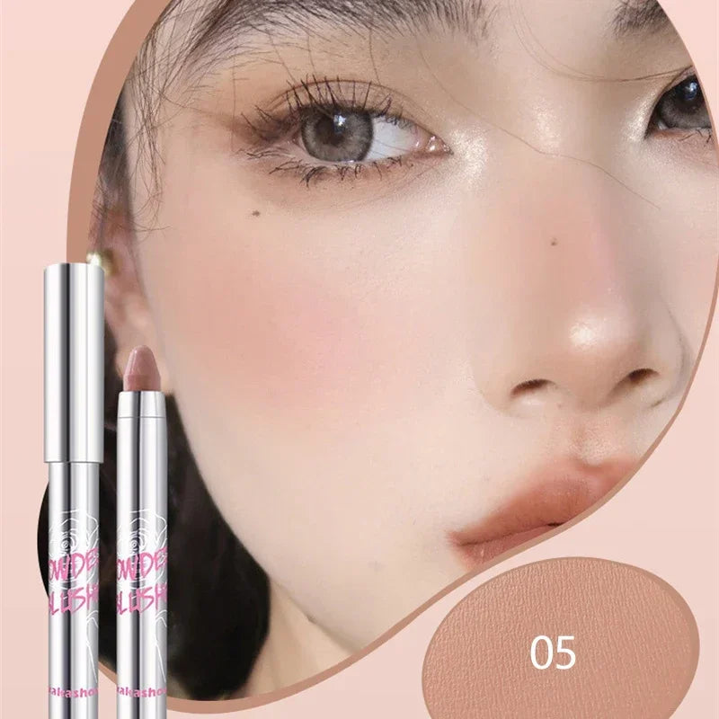 6 Colors Sweet Blush Stick Multi-use Eyes Cheeks Cream Eyeshadow Stick Long-lasting Waterproof Rouge Blusher Pencil Girls Makeup