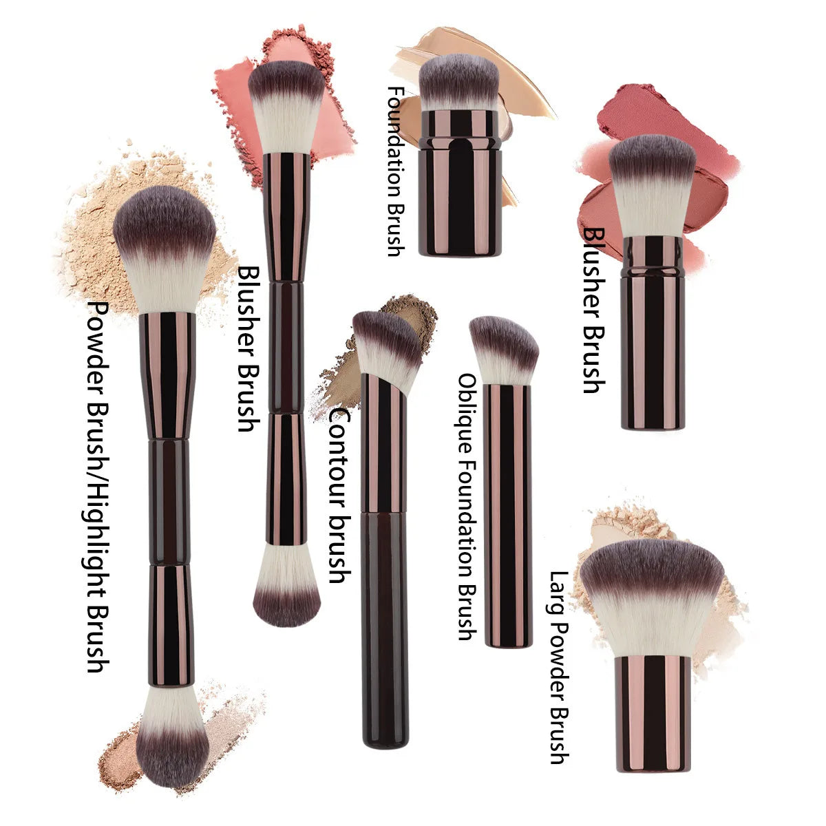 7-13pcs Makeup Brushes Set Double Head Loose Powder Blush Foundation Telescopic Grooming Brush Professional Cosmetic Tools