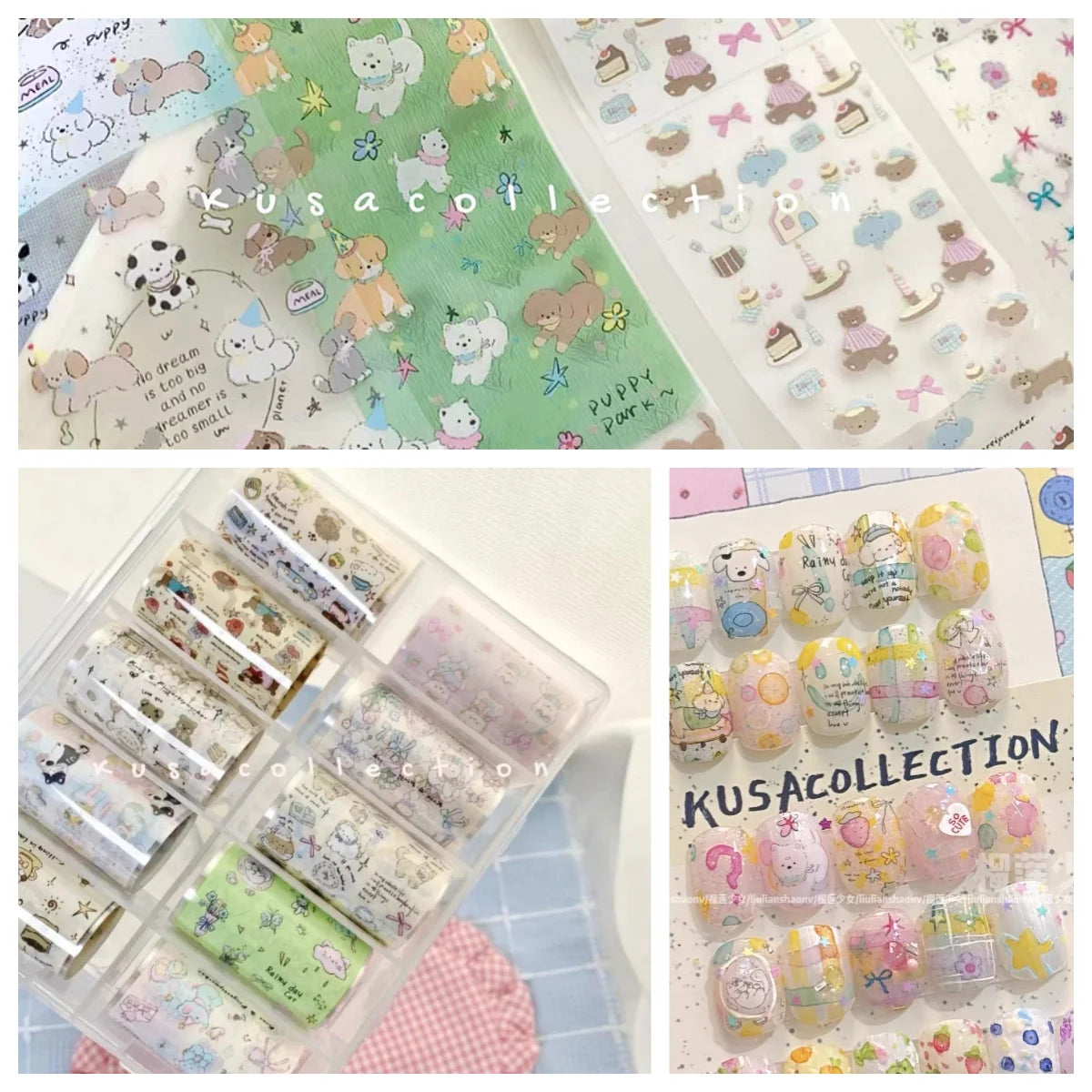 10Rolls Plaid Thousand-Bird Bow  Stars Nail Foils Transfer Paper  Nail Art Stickers  Manicure Set Decal  Nails Decoration