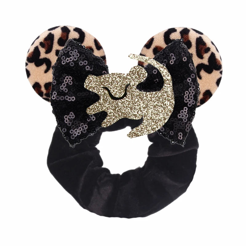 Women Ears Hair Scrunchies Velvet Hairbands For Girls Sequins Bows Headband Women Trip DIY Accessories Mouse Party Decor