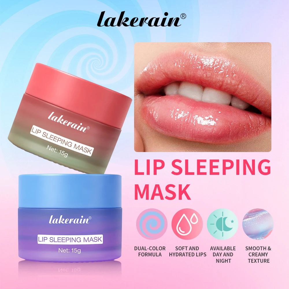 Dual-Color Lip Balm Reduce Fine Lines Nourishing And Hydrating Dry Cracked Lip Skin Care Vitamin C Blueberry Lip Mask Overnight