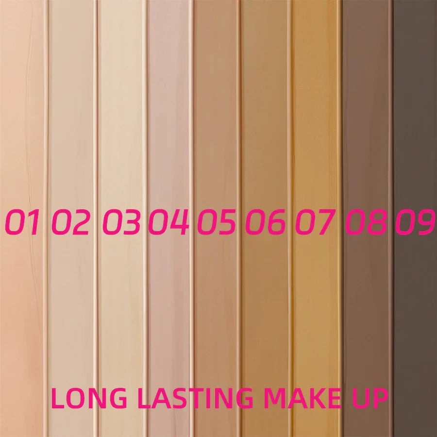 9 Shade Full Coverage Concealer Liquid Foundation  makeup high coverage  Base makeup  cushion Foundation cream  Natural Matte