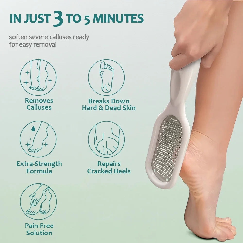 NAILPOP Foot Care Callus Softener Combo Callus Remover Gel & Foot File Set For Dry Rough Cracked Heel - Feet Exfoliator Scrubber